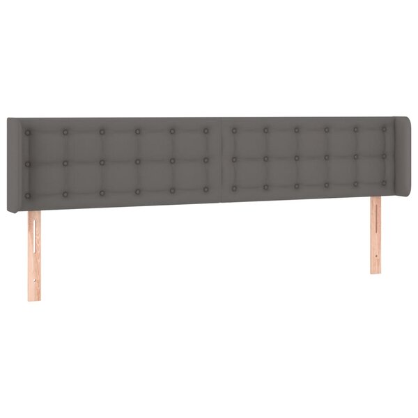 vidaXL Tête de lit avec oreilles Gris 163x16x78/88 cm Similicuir