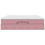 VidaXL Cadre de lit ottoman avec matelas rose 180x200 cm velours