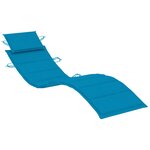 vidaXL Chaise longue à bascule avec coussin Bois de teck solide