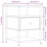 vidaXL Table de chevet chêne marron 40x42x56 cm bois d'ingénierie