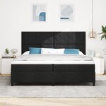 vidaXL Lit à ressorts box avec matelas noir 200x200 cm en tissu