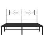 vidaXL Cadre de lit métal sans matelas et tête de lit noir 160x200 cm