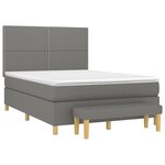vidaXL Sommier à lattes de lit avec matelas Gris foncé 140x190cm Tissu