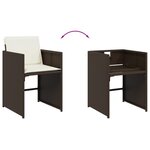vidaXL Ensemble à manger de jardin et coussins 17 Pièces marron rotin