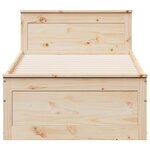 vidaXL Cadre de lit sans matelas avec tête de lit 75x190 cm pin massif