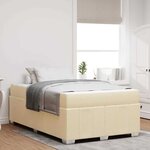 vidaXL Cadre de lit avec matelas Crème 120 x 190 cm tissu