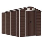 vidaXL Abri de jardin marron 191 x 300 x 198 cm en acier galvanisé