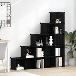 vidaXL Cubes de rangement 15 Pièces Noir PP