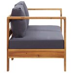 vidaXL Banc de jardin avec coussins 140 cm Bois d'acacia solide Gris