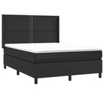 vidaXL Sommier à lattes de lit avec matelas Noir 140x190 cm Similicuir