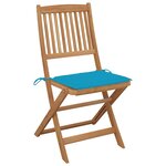 Vidaxl chaises pliables d'extérieur avec coussins 8 pièces bois d'acacia