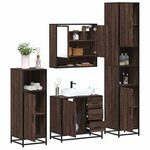 vidaXL Ensemble de meubles de salle de bain 4 Pièces chêne marron