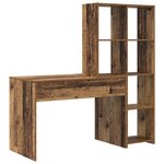vidaXL Bureau Vieux bois 138.5 x 55 x 143 cm Bois d'ingénierie