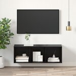 vidaXL Meuble TV mural Chêne noir 37 x 37 x 107 cm Bois d'ingénierie
