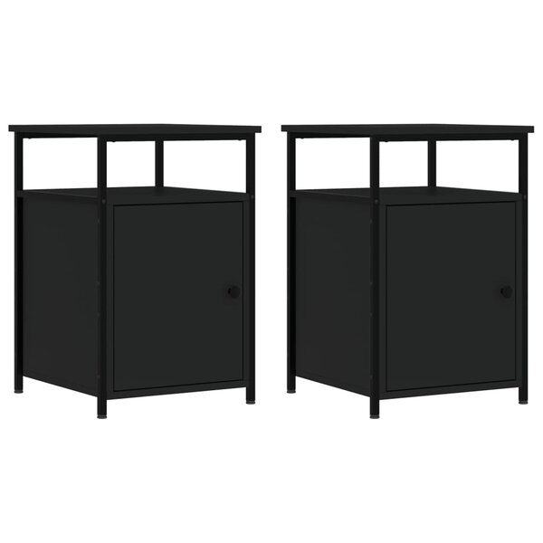 vidaXL Tables de chevet 2 Pièces noir 40x42x60 cm bois d'ingénierie