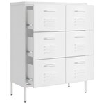 vidaXL Armoire à tiroirs Blanc 80x35x101 5 cm Acier
