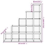 vidaXL Cubes de rangement 15 Pièces Transparent PP