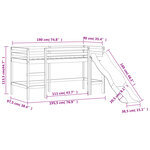 vidaXL Lit mezzanine enfants toboggan blanc 90x190 cm bois pin massif
