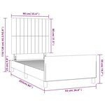 vidaXL Cadre de lit sans matelas gris foncé 90x200 cm tissu