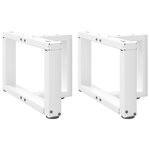 vidaXL Pieds de table basse en T 2 pièces blanc 50 x 25 x (30-31) cm acier