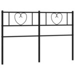 vidaXL Tête de lit de remplacement métal noir 140 cm