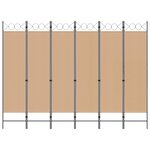 vidaXL Paravent à 6 panneaux Beige 240 x 180 cm Tissu