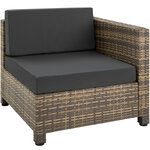 Tectake Salon bas de jardin AMY 5 places avec 2 sets de housses - marron naturel
