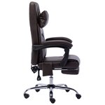 Chaise fauteuil siège de bureau informatique étude de massage similicuir brun 02_0024014