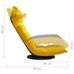 vidaXL Chaise de sol pivotante Jaune Velours