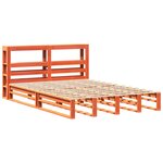 vidaXL Cadre de lit sans matelas cire marron 140x200cm bois pin massif