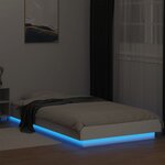 vidaXL Cadre de lit avec lumières LED sans matelas blanc 90x190 cm