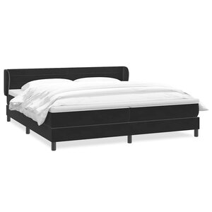 vidaXL Sommier à lattes de lit avec matelas noir 180x210 cm velours