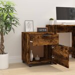 vidaXL Classeur mobile avec roues Chêne fumé 45x38x54 cm Bois