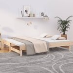 vidaXL Lit coulissant 2x(90x200) cm Bois de pin massif