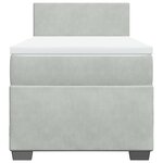 vidaXL Sommier à lattes de lit et matelas Gris clair 80x200 cm Velours