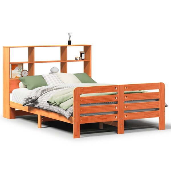 vidaXL Cadre de lit sans matelas cire marron 120x190cm bois pin massif