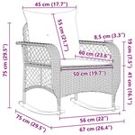 vidaXL Chaise à bascule de jardin avec coussins marron résine tressée