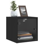 vidaXL Tables de chevet avec portes en verre 2 Pièces noir 35x37x35 cm