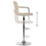 vidaXL Chaise de bar Crème Tissu