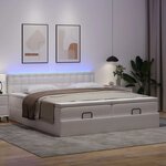 VidaXL Cadre de lit ottoman avec matelas blanc 200x200 cm similicuir