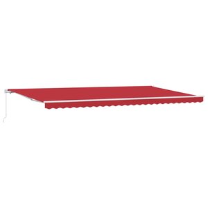 vidaXL Auvent Rétractable Rouge 600 × 300 cm Polyester et métal