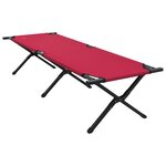 vidaXL Lit de soleil pliant avec sac de transport Rouge en tissu Oxford 600D
