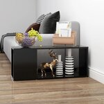 vidaXL Meuble TV Noir 80x24x32 cm Bois d'ingénierie
