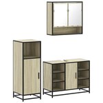 vidaXL Ensemble de meubles de salle de bain 3 Pièces chêne sonoma