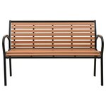 vidaXL Banc de jardin Noir et marron 116 cm Acier et WPC