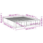 vidaXL Cadre de lit chêne fumé 200x200 cm bois d'ingénierie