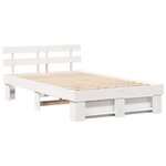 vidaXL Cadre de lit Blanc 135 x 190 cm Bois massif en pin