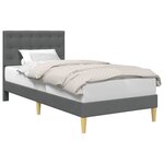 vidaXL Cadre de lit avec tête de lit Gris foncé 90 x 200 cm Tissu