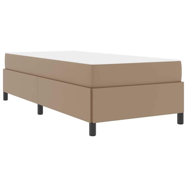 vidaXL Cadre de lit avec matelas Cappuccino 90 x 190 cm Faux cuir