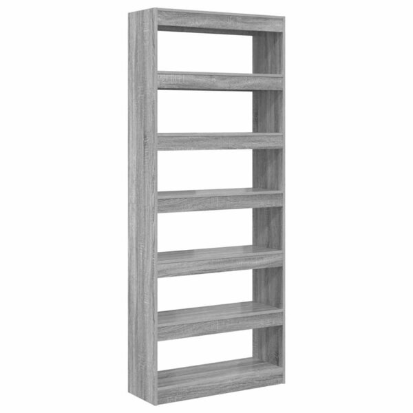 vidaXL Bibliothèque Sonoma gris 80 x 30 x 198 cm Bois d'ingénierie